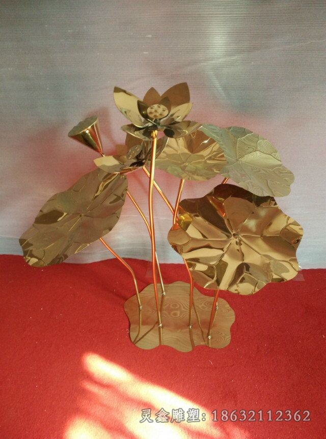 荷花景观标志抽象铜雕