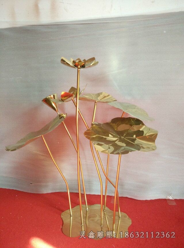 荷花景观标志抽象铜雕