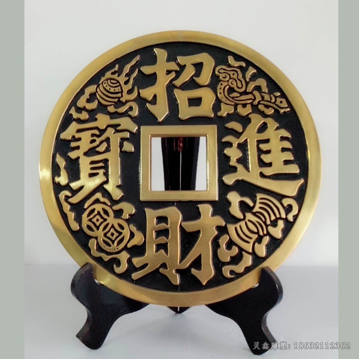 仿古铜钱景观抽象铜雕