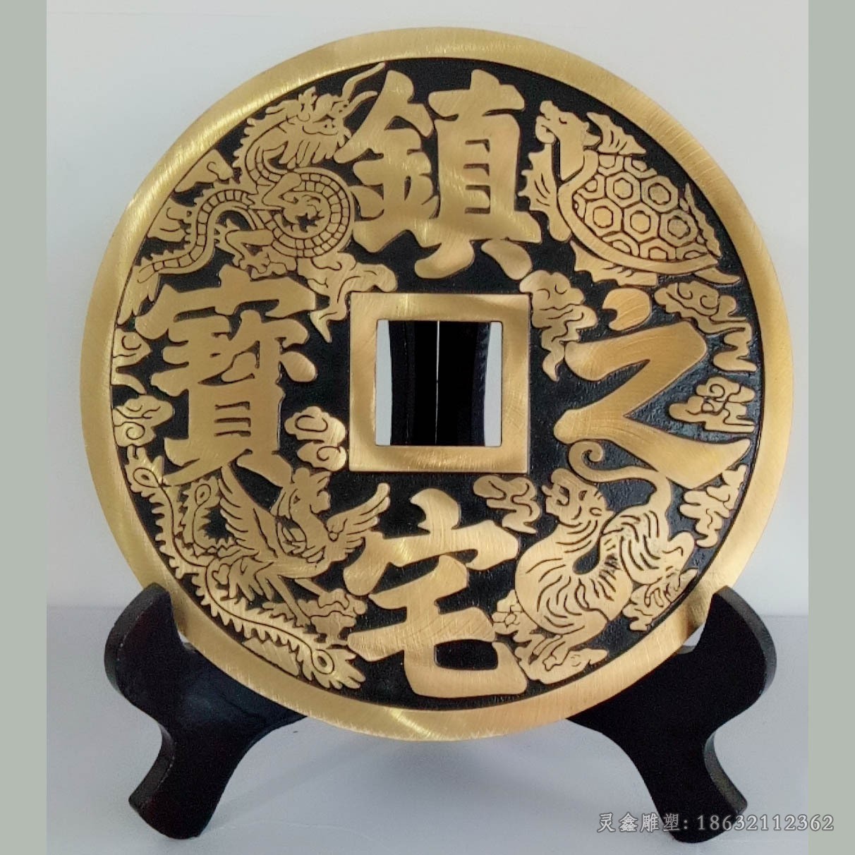 仿古铜钱景观抽象铜雕
