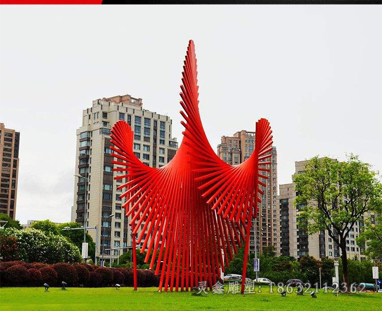 不锈钢彩绘树枝景观雕塑