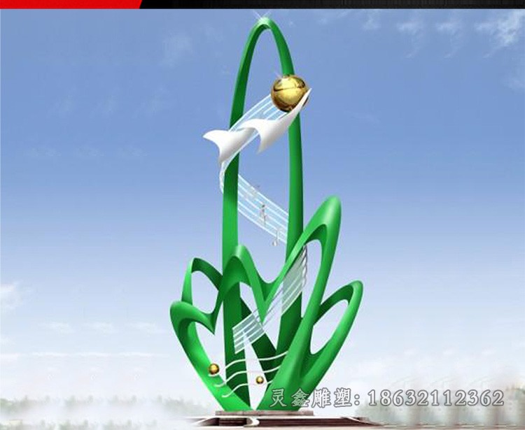 不锈钢彩绘树小区雕塑