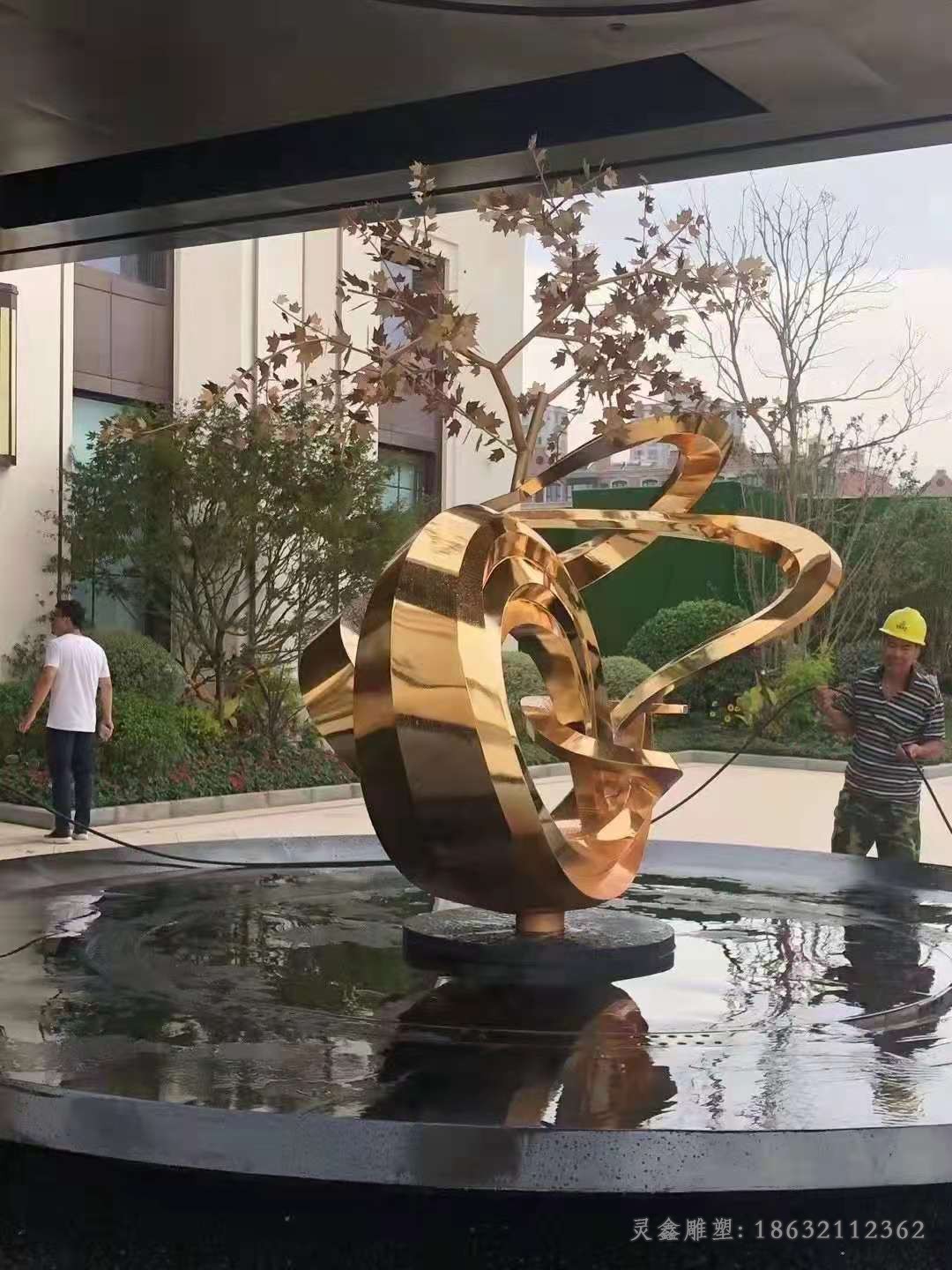 不锈钢抽象树公园雕塑