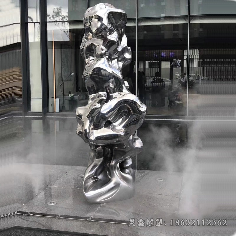 不锈钢太湖石商场雕塑