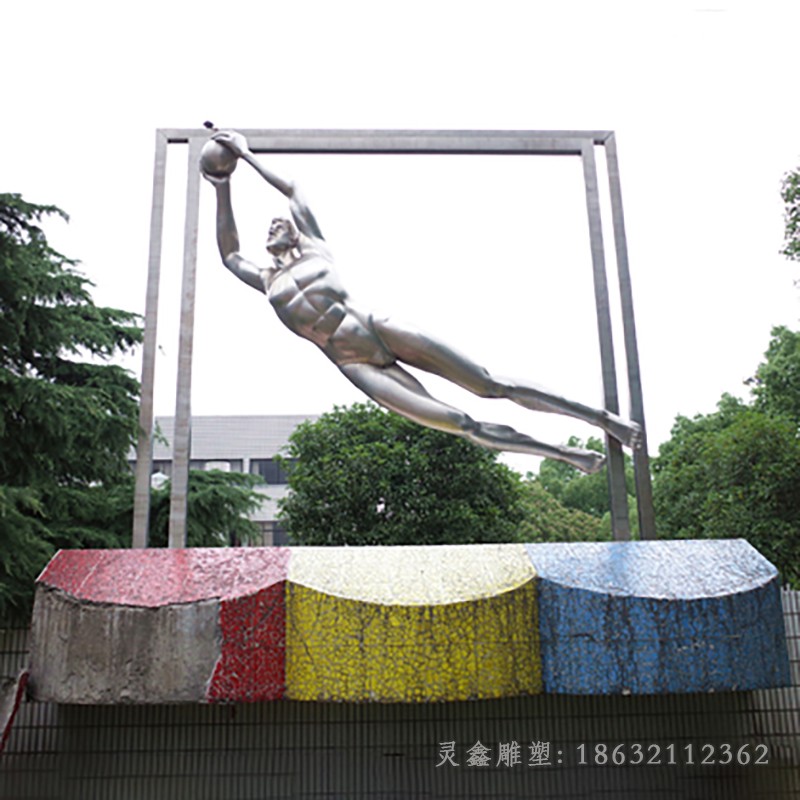 不锈钢镜面体操人物雕塑