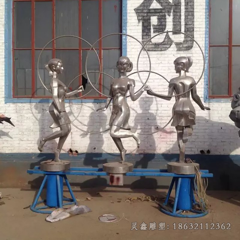 不锈钢体操人物标志雕塑