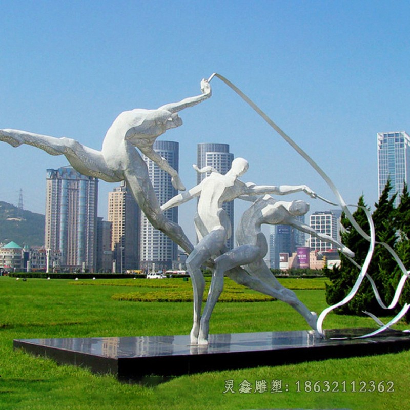 不锈钢体操人物标志雕塑