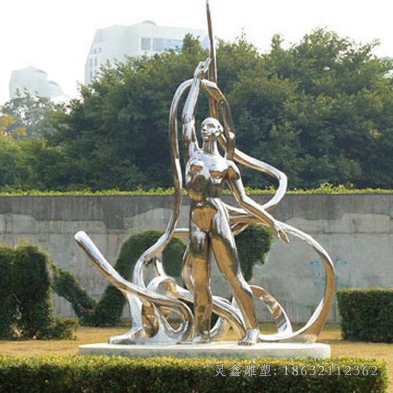 不锈钢体操抽象人物雕塑