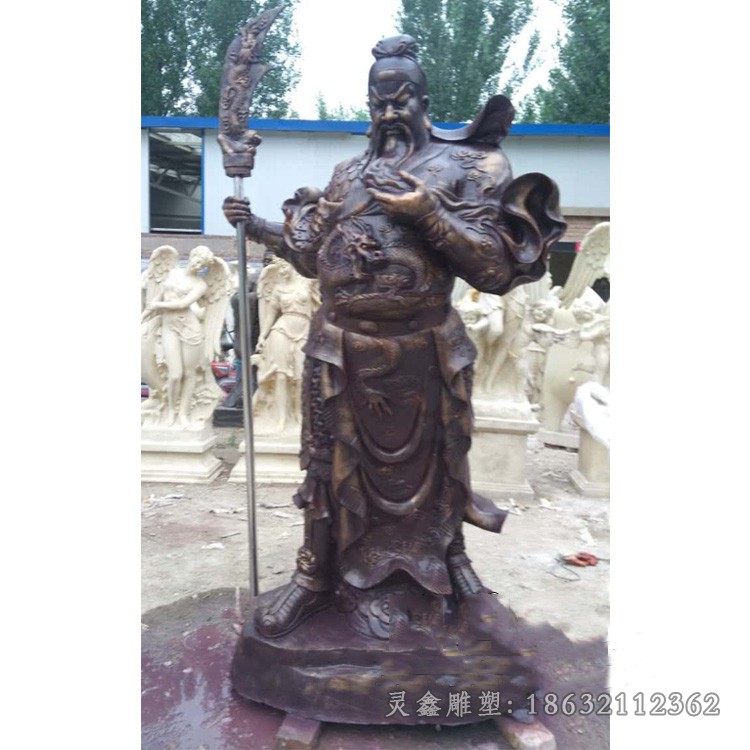 持刀关公园林人物铜雕