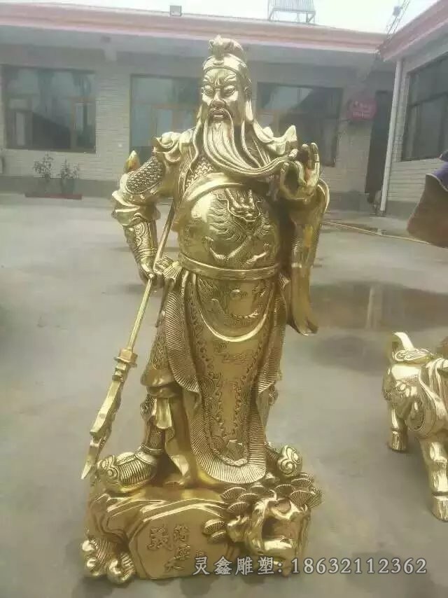 持刀关公别墅人物铜雕