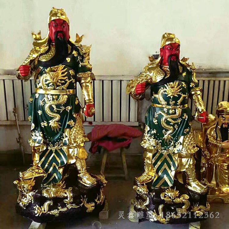 古代关公园林人物铜雕