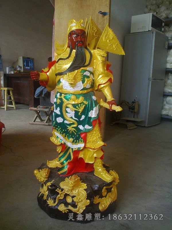 古代关公人物抽象铜雕