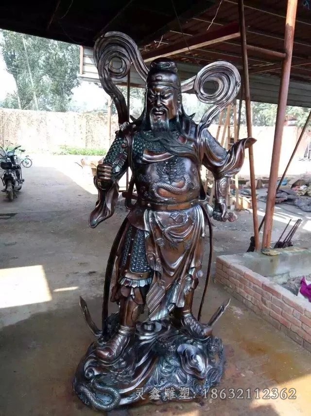古代关公景观人物铜雕