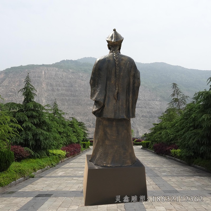 古代林则徐户外人物铜雕