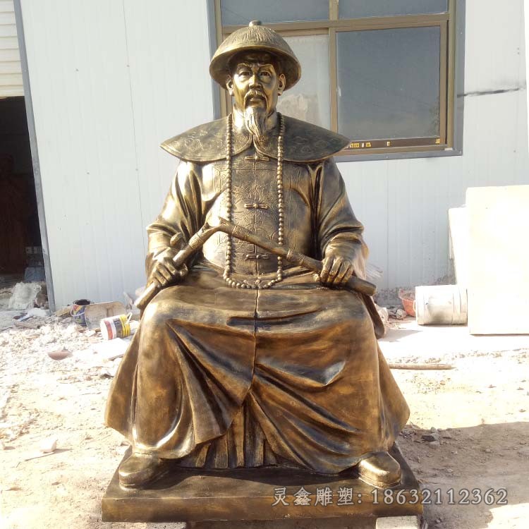 古代林则徐庭院人物铜雕