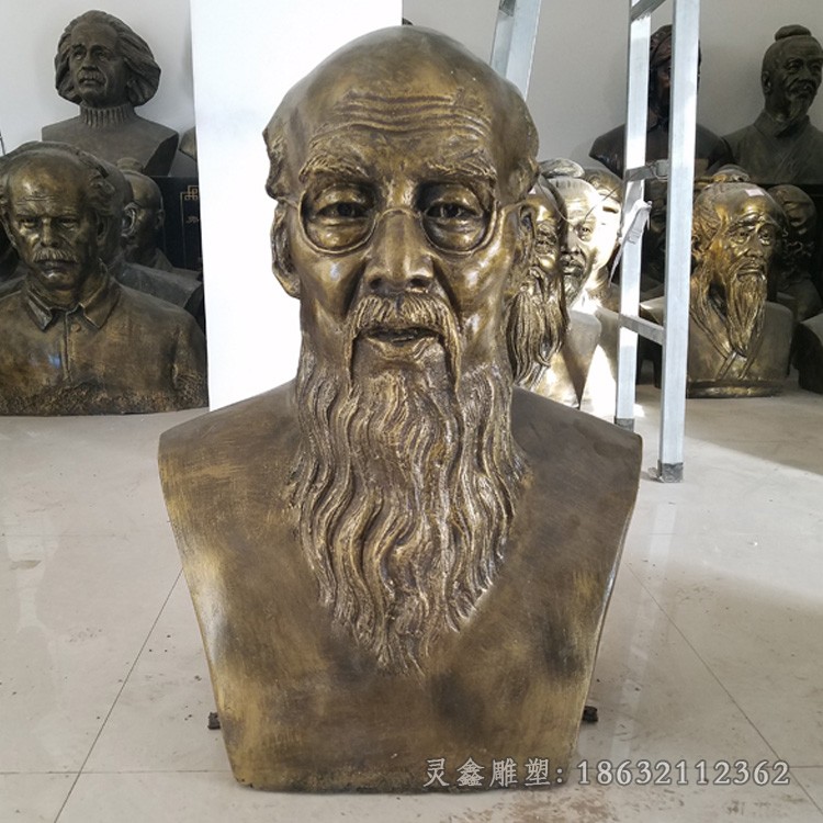 古代画家齐白石胸像铜雕