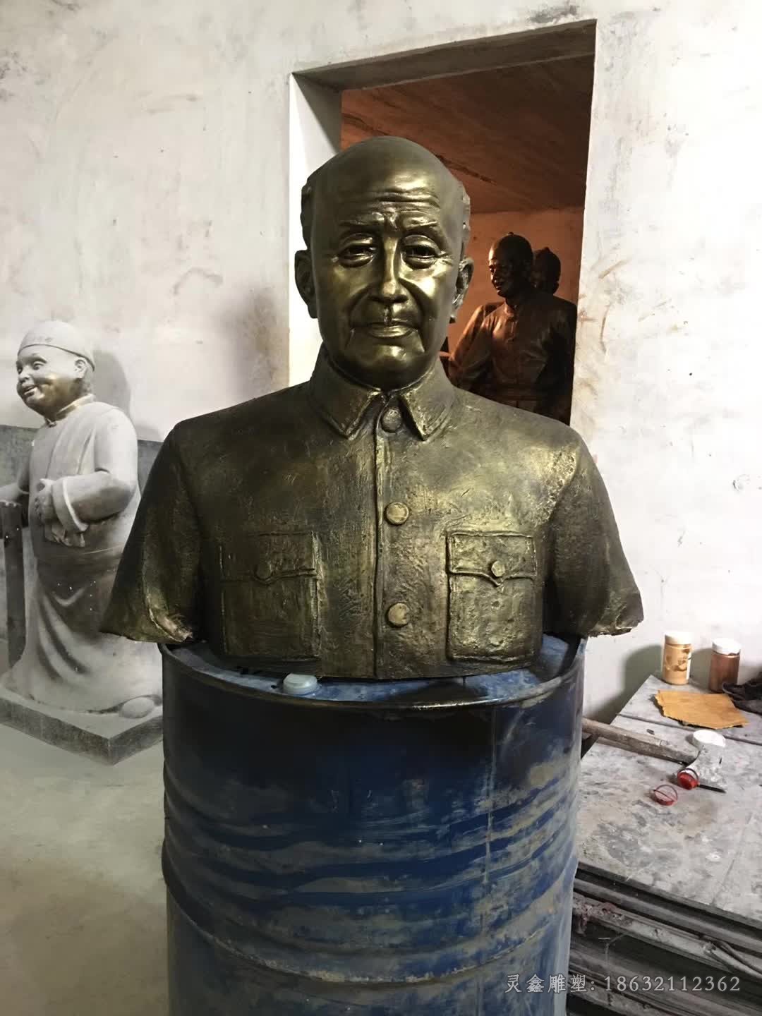 钱学森名人景观铜雕