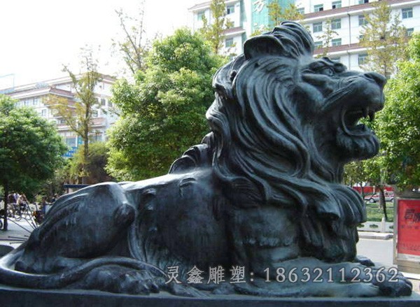 青铜狮子动物抽象铜雕