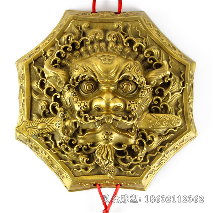 狮子头抽象标志铜雕