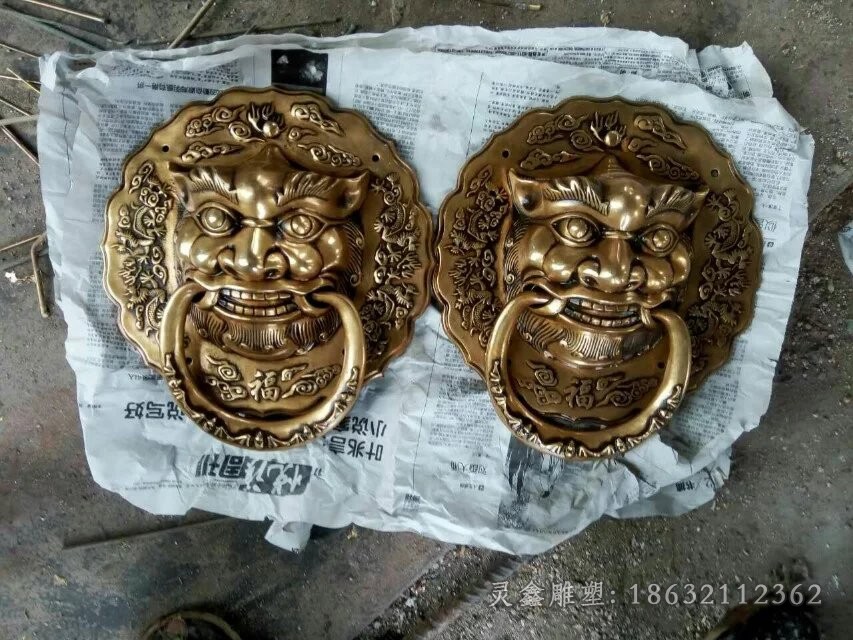 狮子头动物景观铜雕