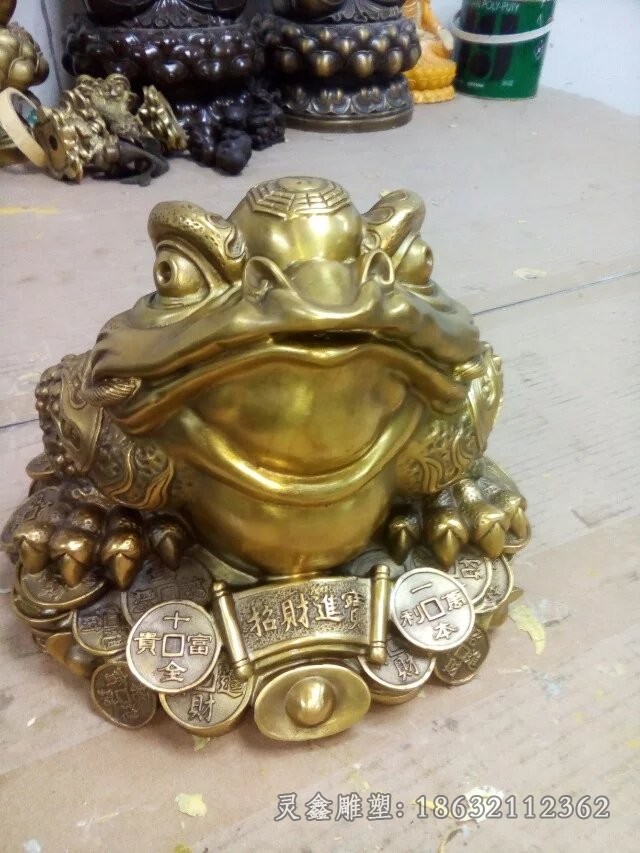 招财金蟾园林景观铜雕