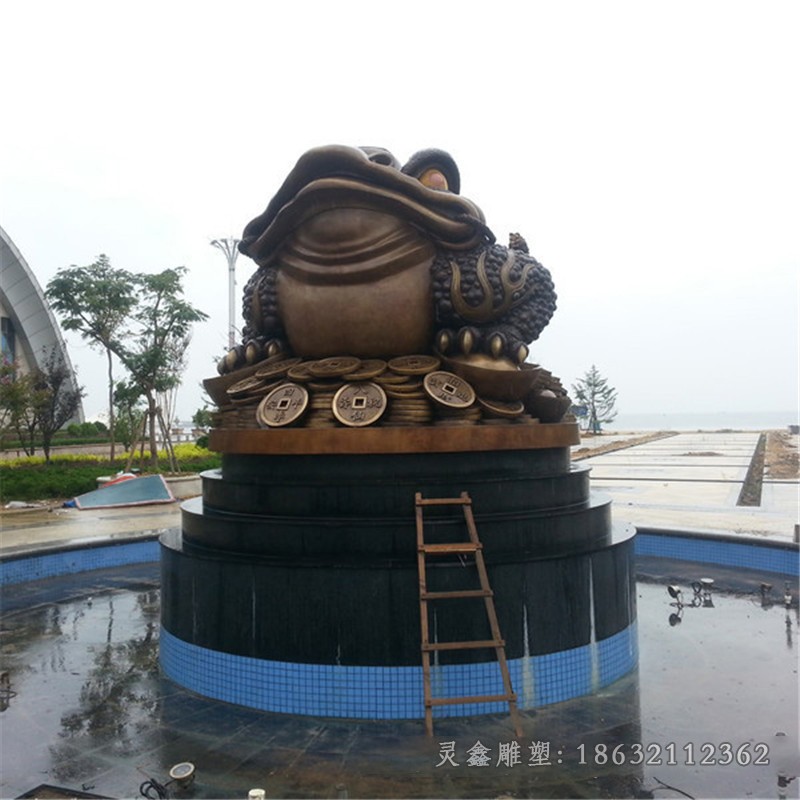 招财金蟾抽象标志铜雕