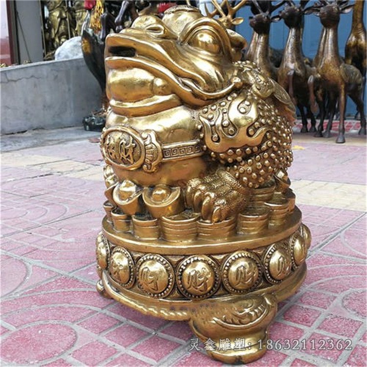 招财金蟾抽象标志铜雕
