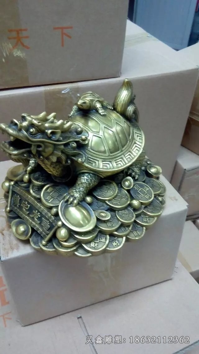 招财龙龟校园景观铜雕
