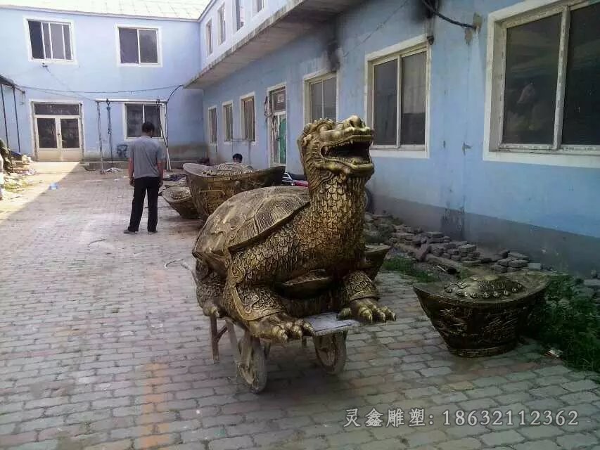 招财龙龟庭院景观铜雕