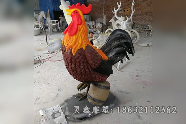 玻璃钢动物鸡雕塑