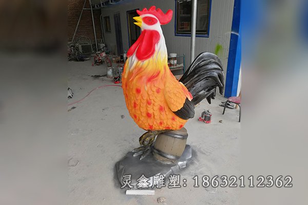 玻璃钢动物鸡抽象雕塑