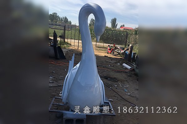 不锈钢天鹅动物景观雕塑