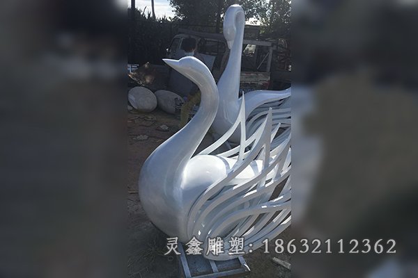 抽象天鹅不锈钢雕塑