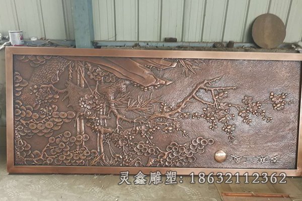 浮雕迎客松景观铜雕