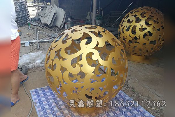 抽象镂空球景观不锈钢雕塑