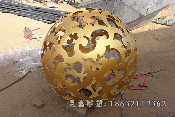 抽象镂空球不锈钢雕塑