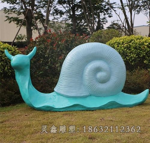 不锈钢彩绘蜗牛动物雕塑