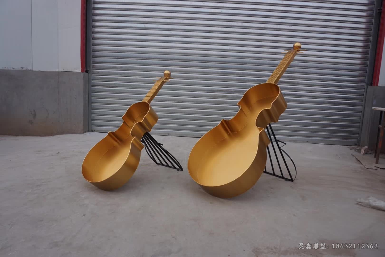 不锈钢提琴标志抽象雕塑