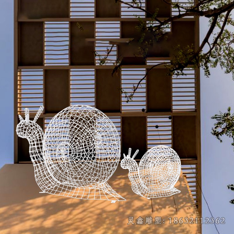 镂空蜗牛商场不锈钢雕塑