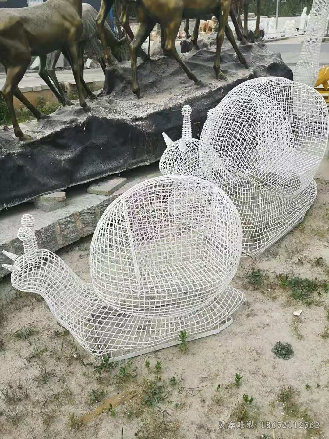 镂空蜗牛不锈钢标志雕塑