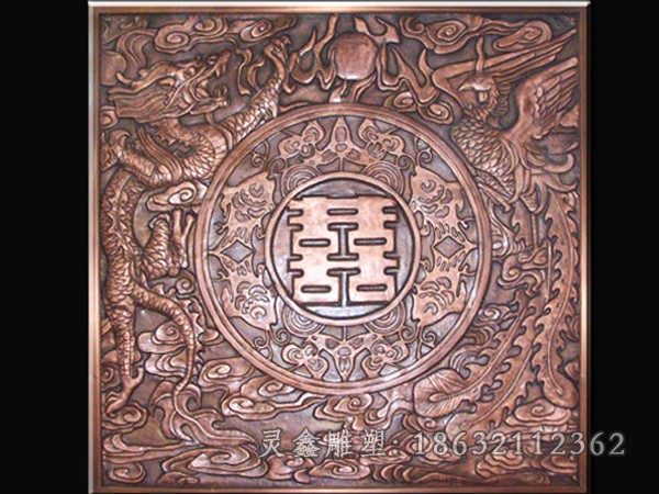 浮雕龙凤呈祥景观铜雕