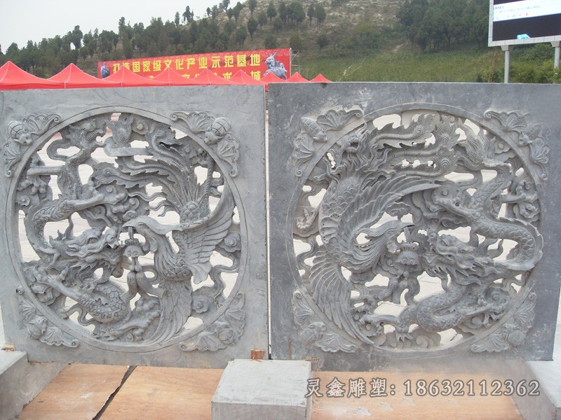 浮雕龙凤呈祥景观铜雕