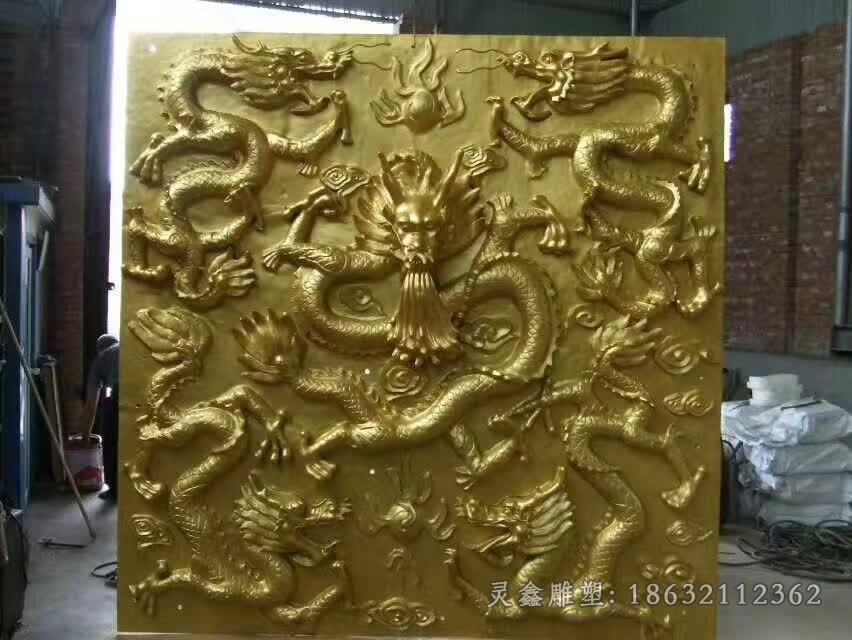 浮雕神兽龙景观铜雕