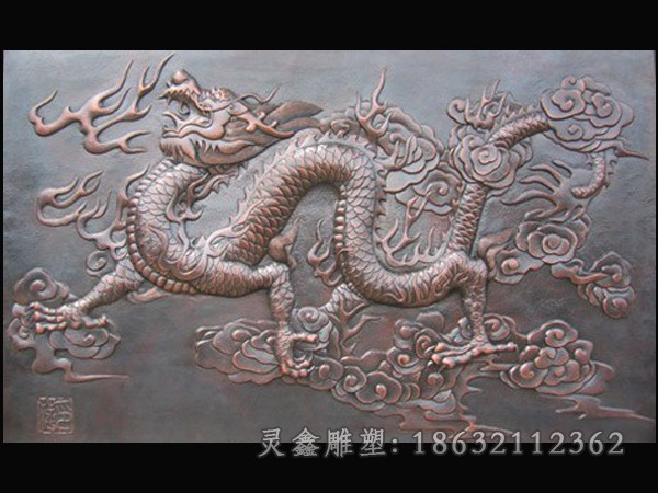 浮雕神兽龙抽象铜雕