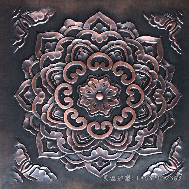 浮雕花抽象标志铜雕