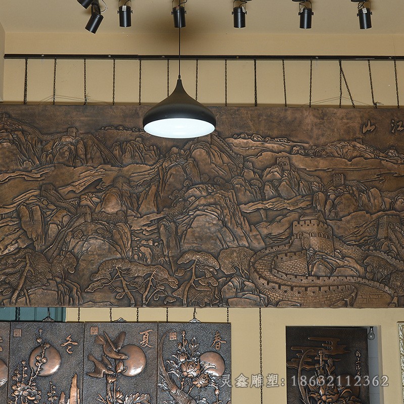 浮雕万里长城标志铜雕