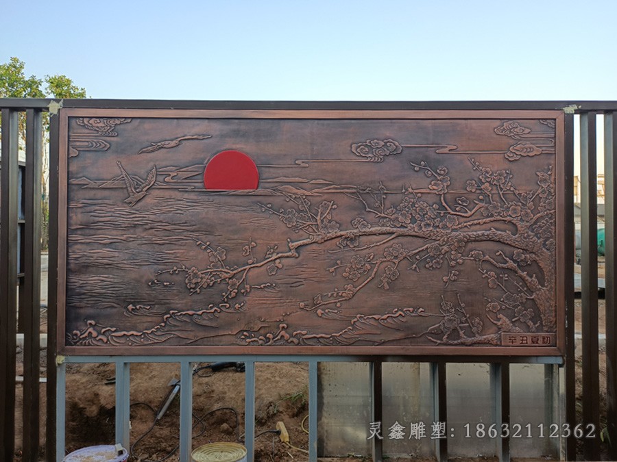 浮雕迎客松广场铜雕