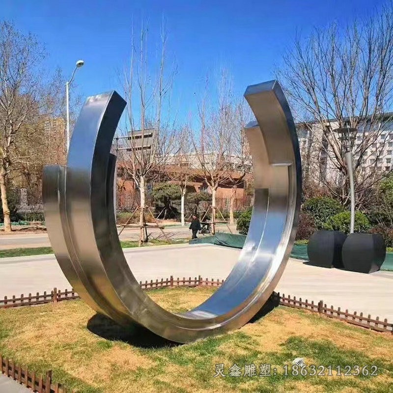 镜面圆环景区不锈钢雕塑