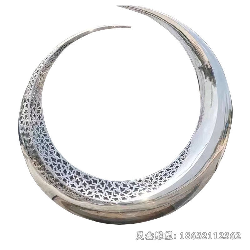 不锈钢镜面圆环商场雕塑