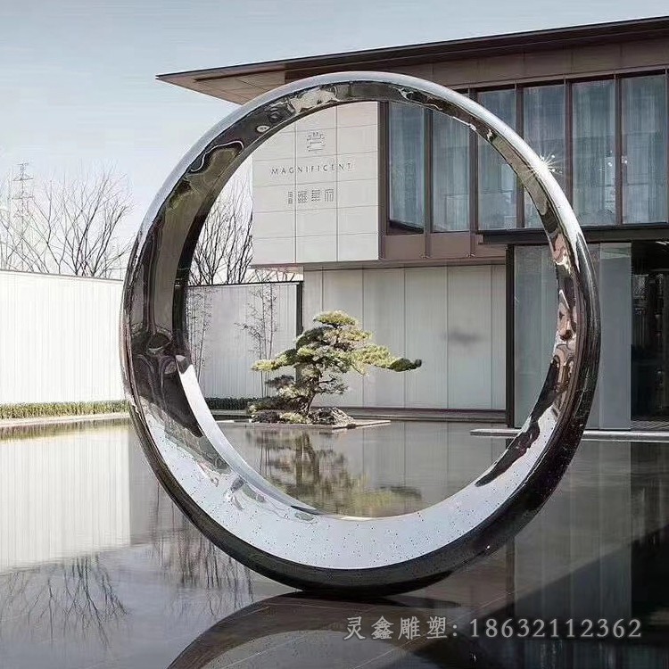 圆环标志不锈钢景观雕塑
